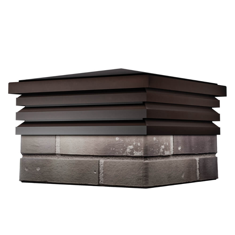 Колпак Zking Бона ХайТек Коричневый на столб 1.5х1.5 кирпича (385х385мм) в Тюмени фото