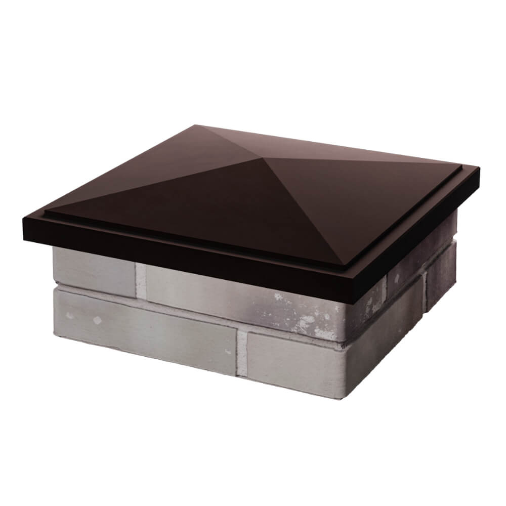 Колпак Zking БонаМоно Коричневый на столб 1.5х1.5 кирпича (385х385, 400х400мм) в Тюмени фото