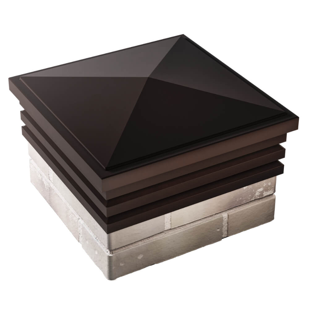 Колпак Zking Бона ХайТек Коричневый на столб 1.5х1.5 кирпича (385х385мм) в Тюмени фото