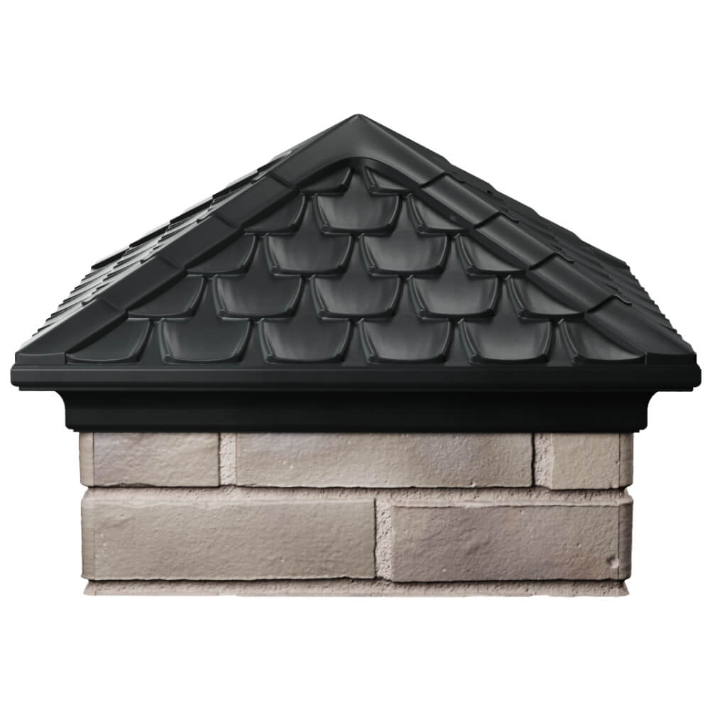 Колпак Zking Эльбрус Черный на столб 1.5х1.5 кирпича (385х385мм) Тюмень фото