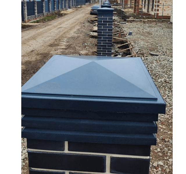 Колпак Zking Бона ХайТек Серый на столб 1.5х1.5 кирпича (385х385мм) в Тюмени фото