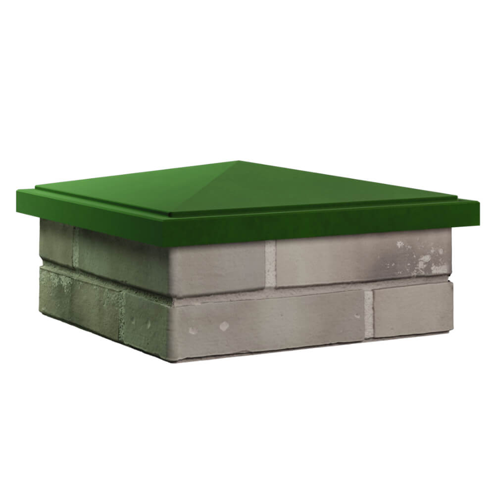 Колпак Zking БонаМоно Зеленый на столб 1.5х1.5 кирпича (385х385, 400х400мм) в Тюмени фото