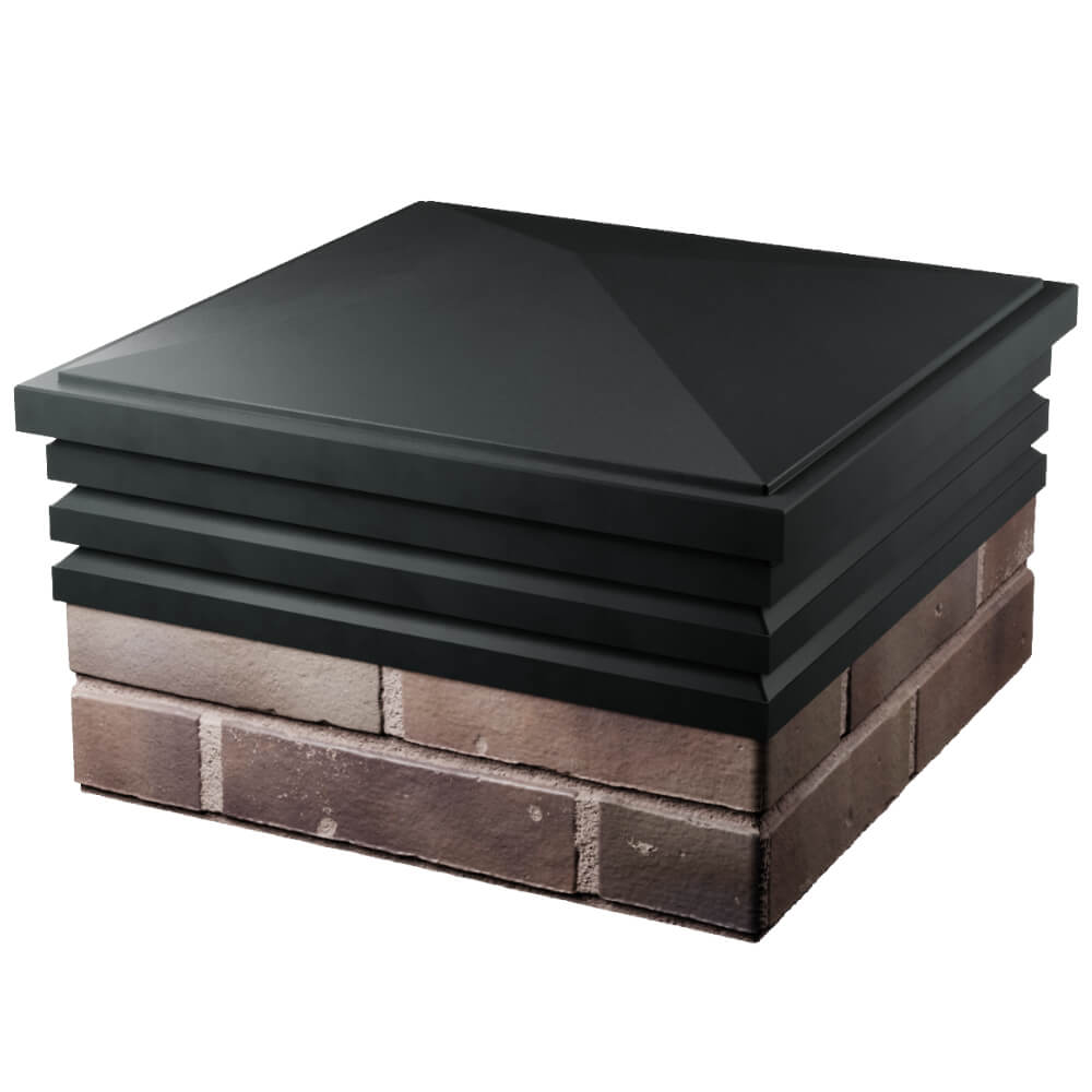 Колпак Zking Бона ХайТек Черный на столб 2х2 кирпича (513х513мм) в Тюмени фото