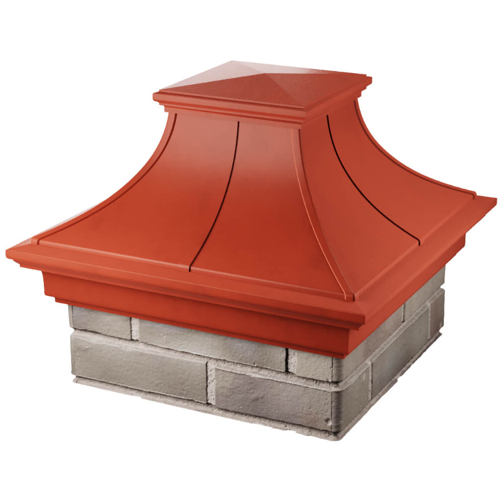 Колпак Zking Монблан Премиум Красный на столб 1.5х1.5 кирпича (385х385мм) в Тюмени фото