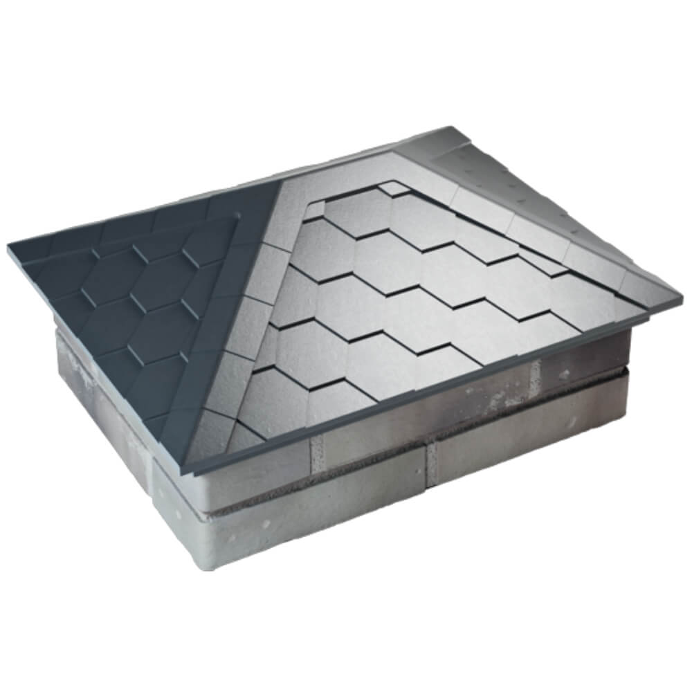 Колпак Zking Эверест Серый на столб 2х1.5 кирпича (520х390мм) Тюмень фото