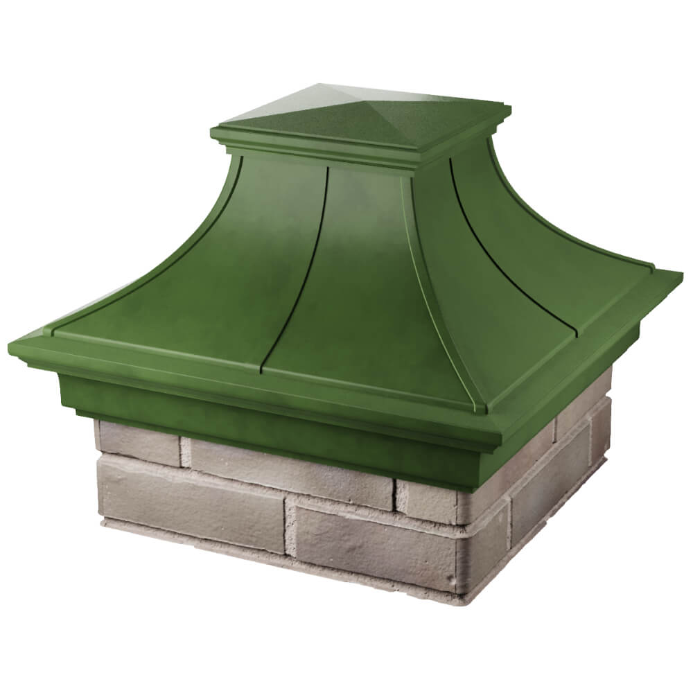 Колпак Zking Монблан Премиум Зеленый на столб 1.5х1.5 кирпича (385х385мм) в Тюмени фото