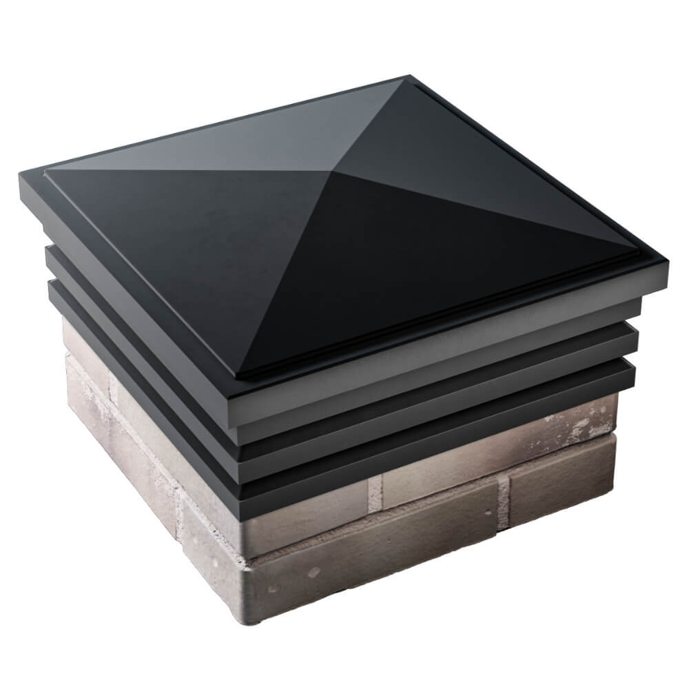 Колпак Zking Бона ХайТек Черный на столб 1.5х1.5 кирпича (385х385мм) в Тюмени фото