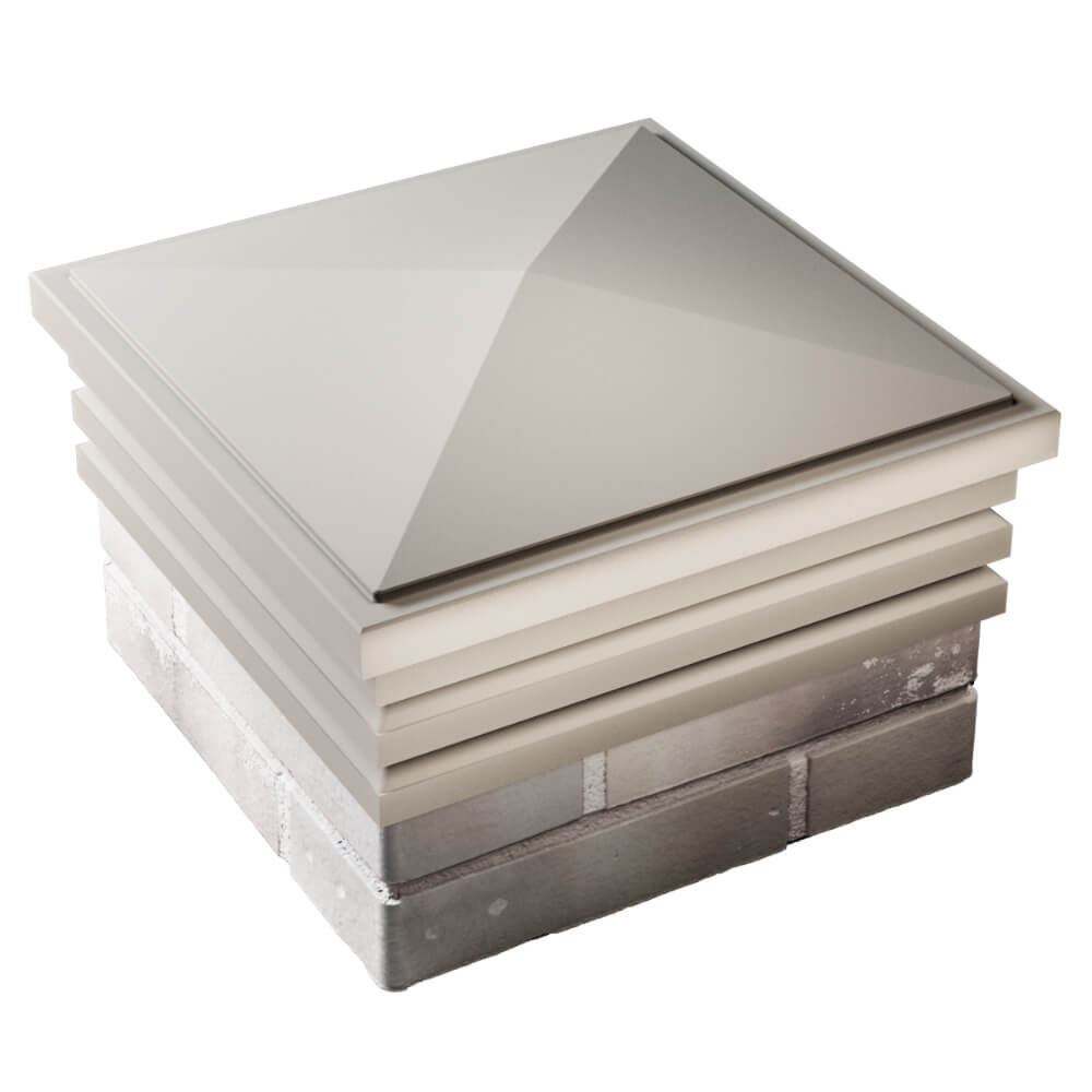 Колпак Zking Бона ХайТек Бежевый на столб 1.5х1.5 кирпича (385х385мм) в Тюмени фото