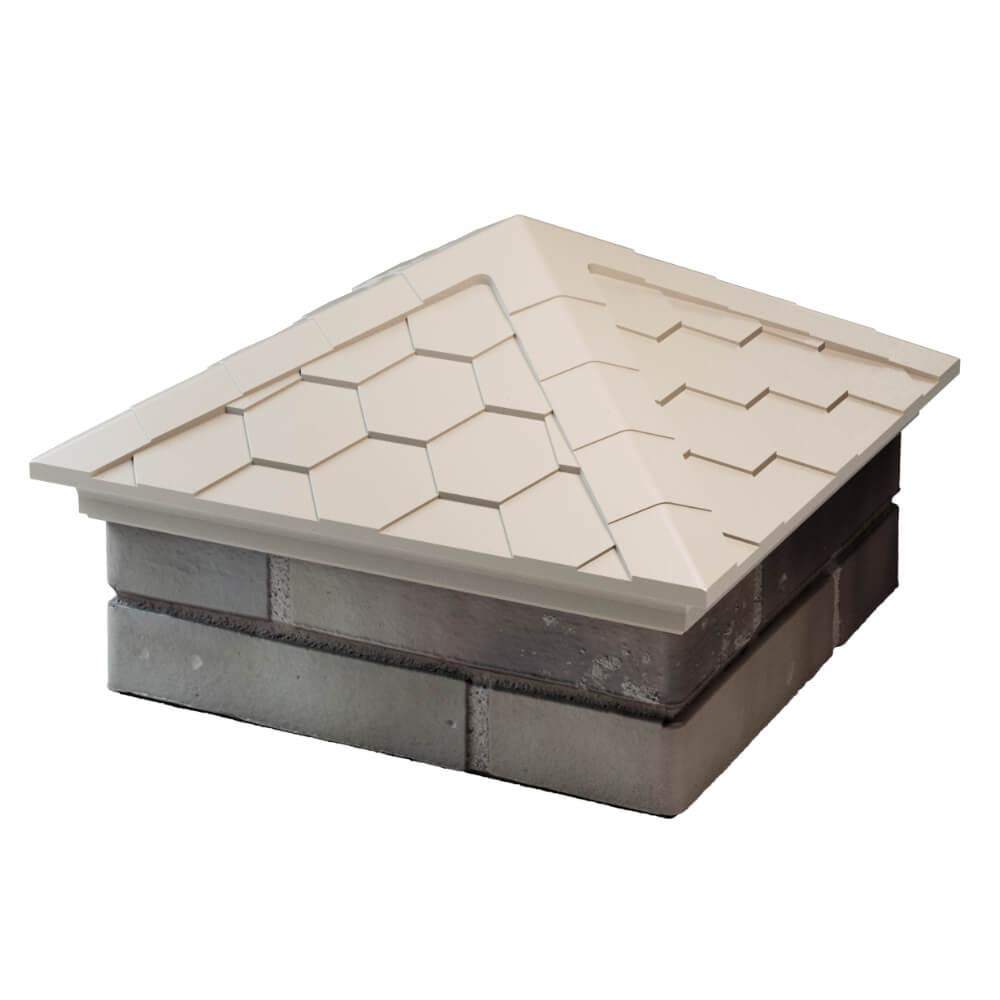 Колпак Zking Эверест Бежевый на столб 1.5х1.5 кирпича (390х390мм) в Тюмени фото