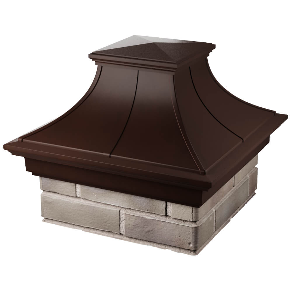 Колпак Zking Монблан Премиум Коричневый на столб 1.5х1.5 кирпича (385х385мм) в Тюмени фото