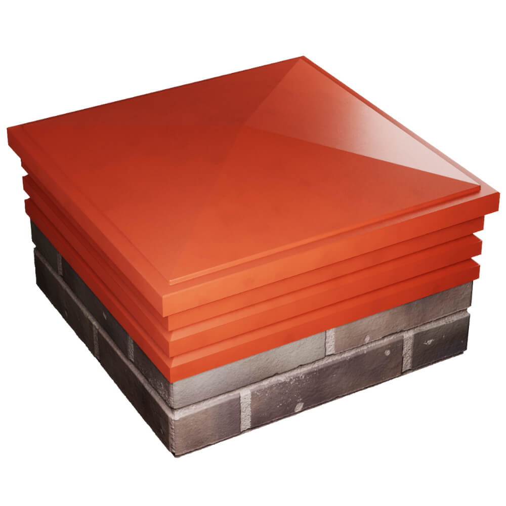 Колпак Zking Бона ХайТек Красный на столб 2х2 кирпича (513х513мм) в Тюмени фото