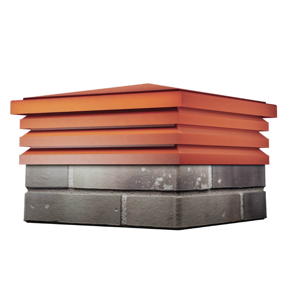 Колпак Zking Бона ХайТек Красный на столб 1.5х1.5 кирпича (385х385мм) в Тюмени фото