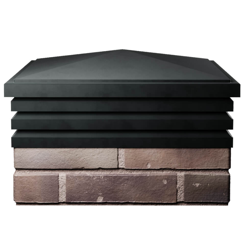 Колпак Zking Бона ХайТек Черный на столб 2х2 кирпича (513х513мм) Тюмень фото