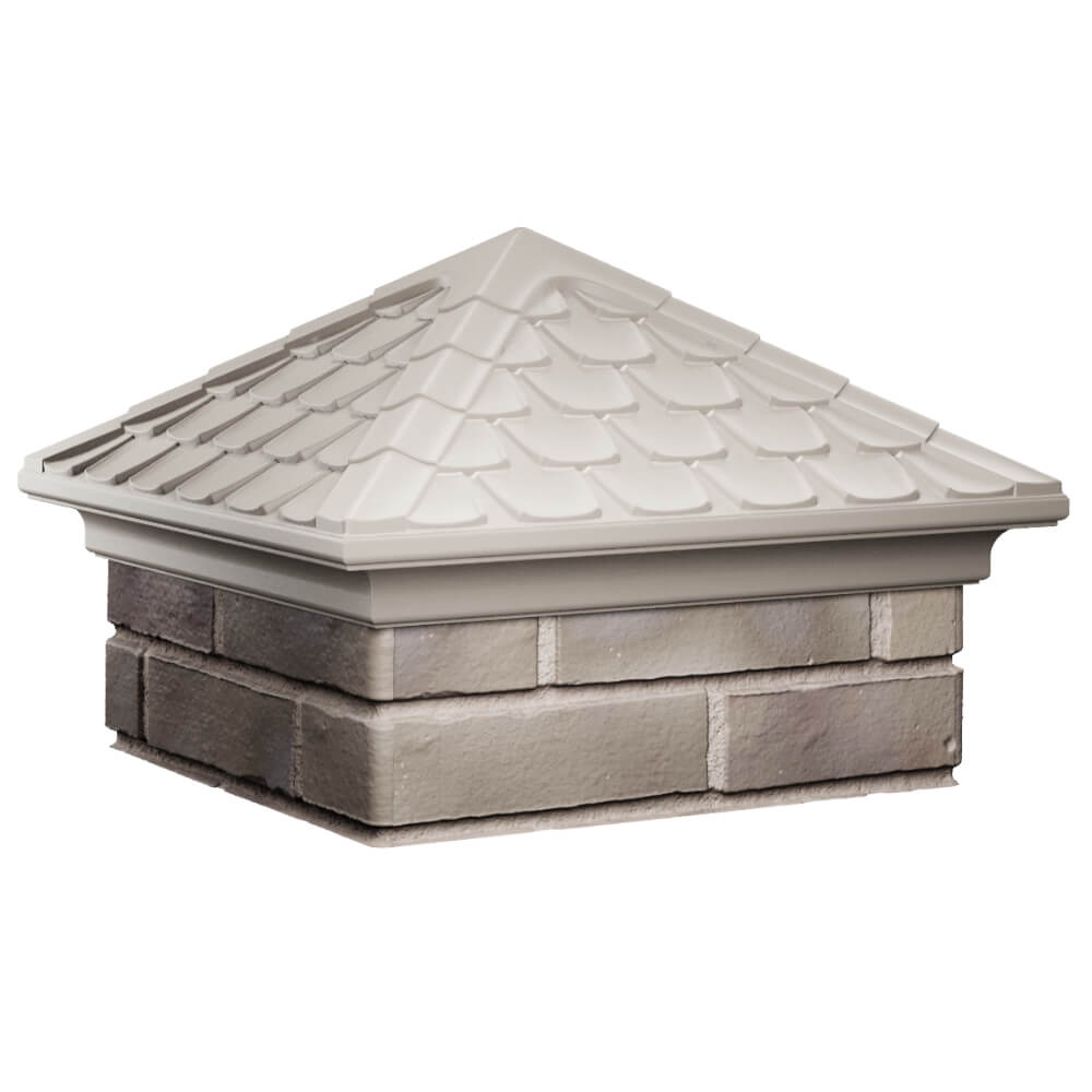 Колпак Zking Эльбрус Бежевый на столб 1.5х1.5 кирпича (385х385мм) в Тюмени фото