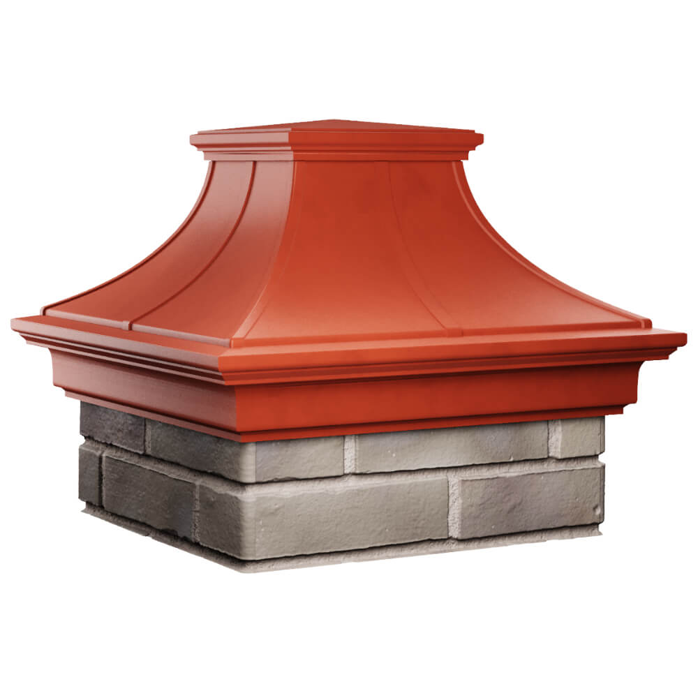 Колпак Zking Монблан Премиум Красный на столб 1.5х1.5 кирпича (385х385мм) в Тюмени фото
