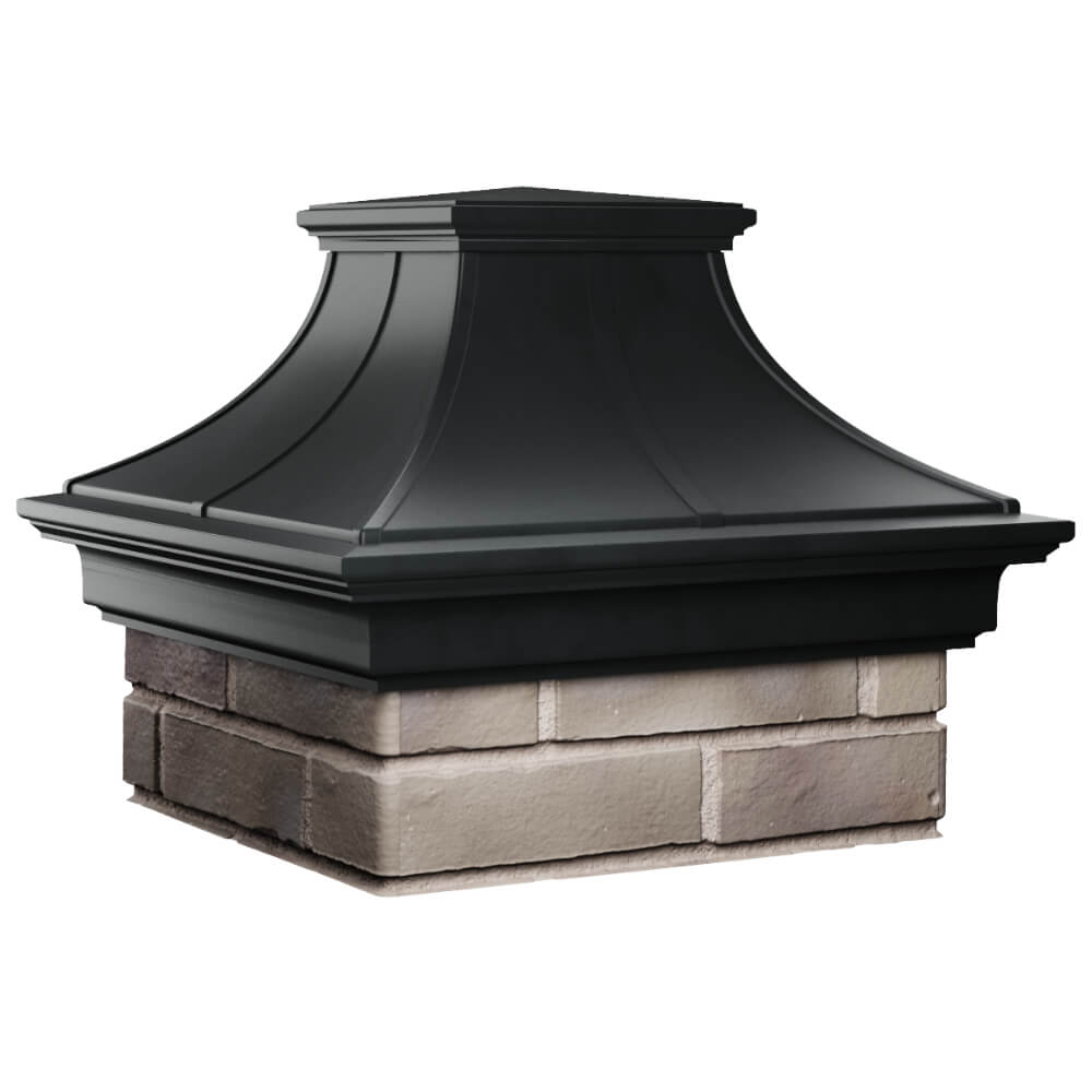 Колпак Zking Монблан Премиум Черный на столб 1.5х1.5 кирпича (385х385мм) в Тюмени фото