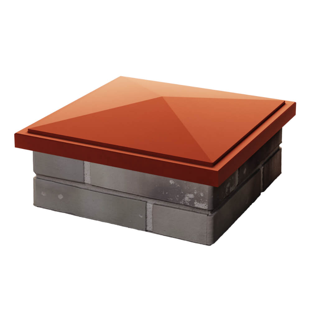 Колпак Zking БонаМоно Красный на столб 1.5х1.5 кирпича (385х385, 400х400мм) в Тюмени фото