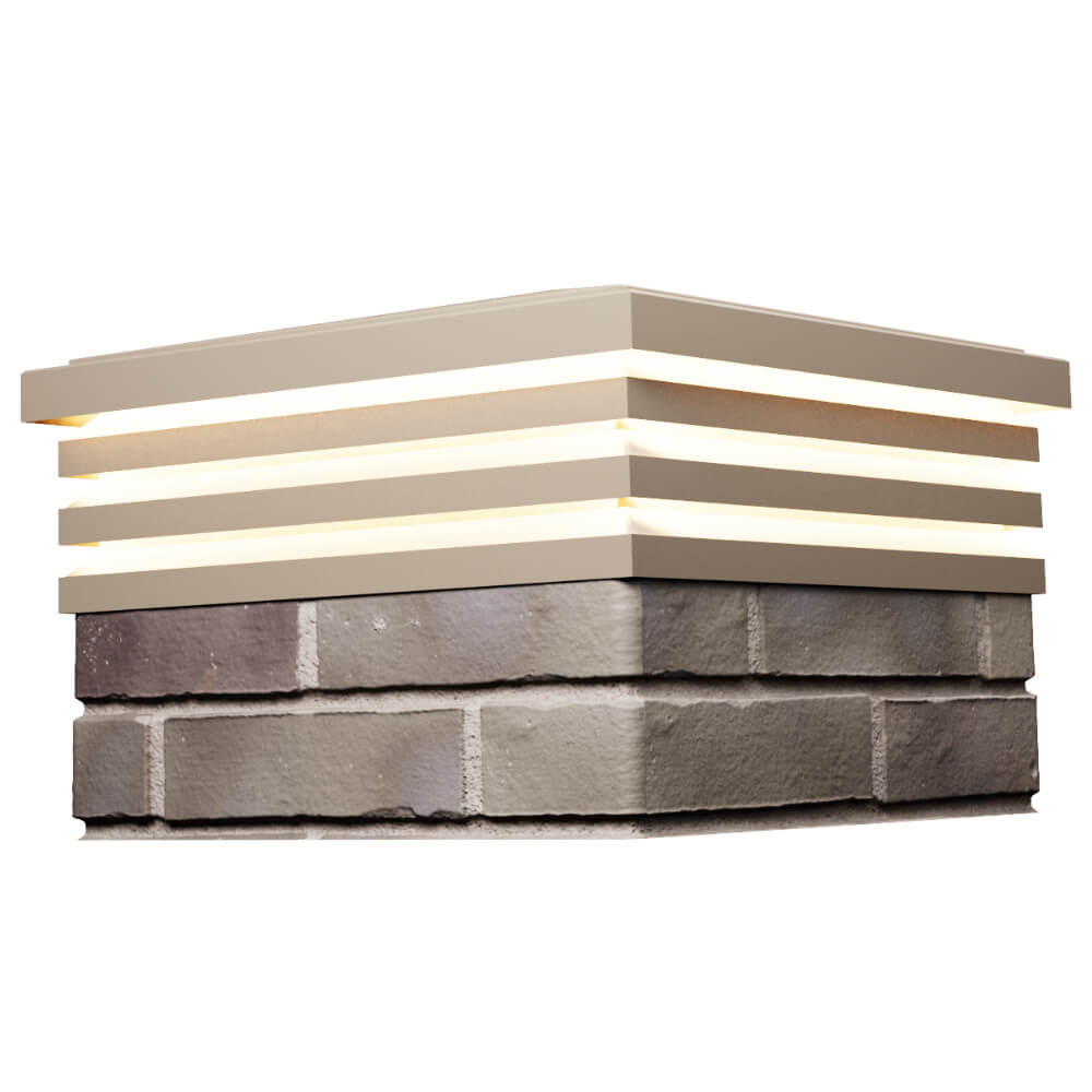 Колпак Zking Бона ХайТек Бежевый на столб 1.5х1.5 кирпича (385х385мм) с подсветкой в Тюмени фото