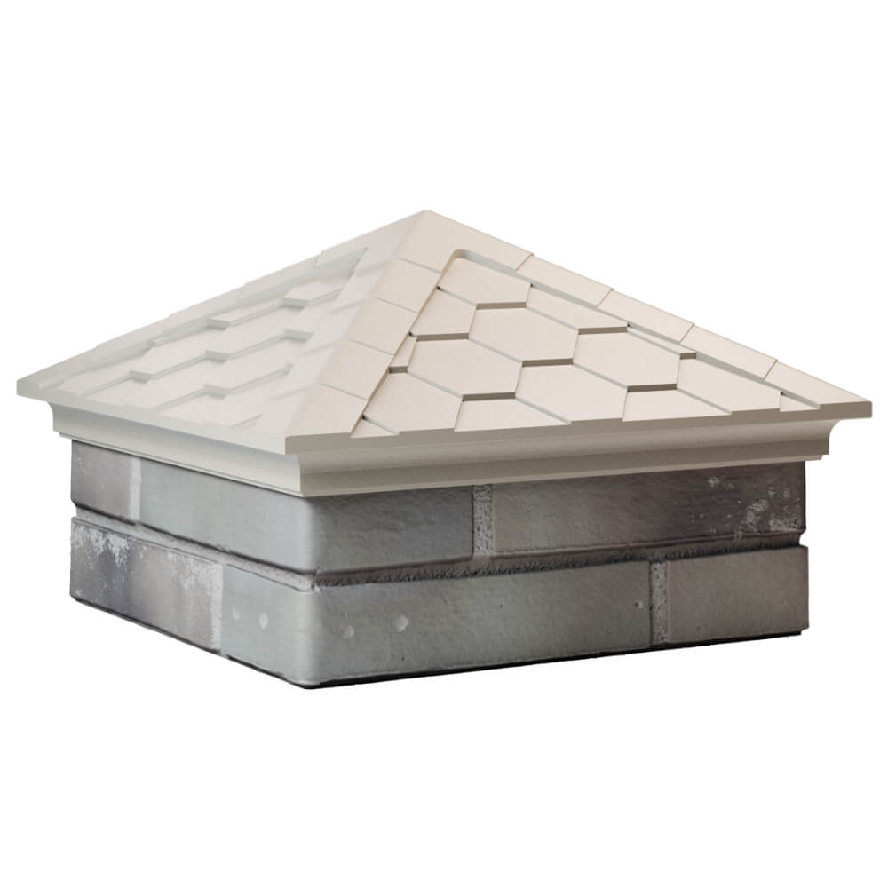 Колпак Zking Эверест Бежевый на столб 1.5х1.5 кирпича (390х390мм) в Тюмени фото