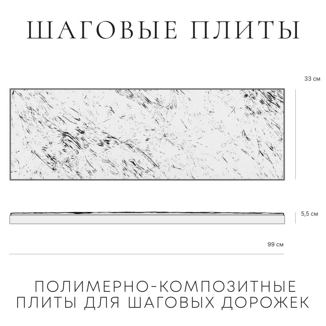 Шаговая плита STONE Графитовый Серый 990х330х55мм в Тюмени фото