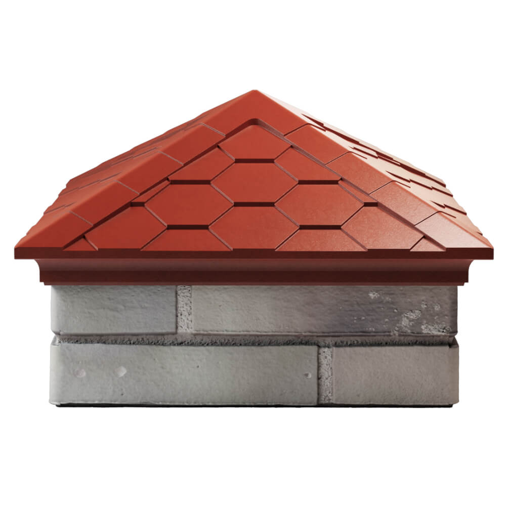 Колпак Zking Эверест Красный на столб 1.5х1.5 кирпича (390х390мм) Тюмень фото