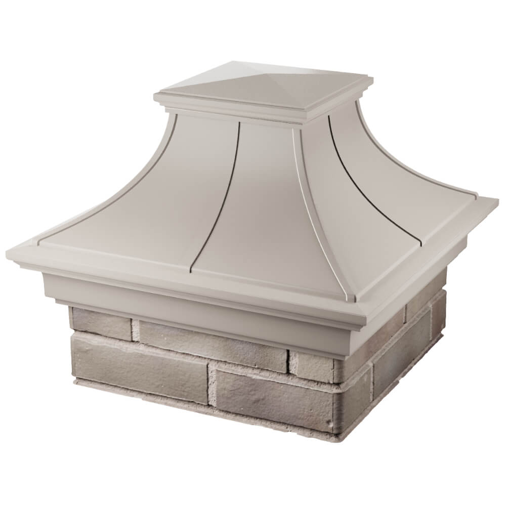 Колпак Zking Монблан Премиум Бежевый на столб 1.5х1.5 кирпича (385х385мм) в Тюмени фото