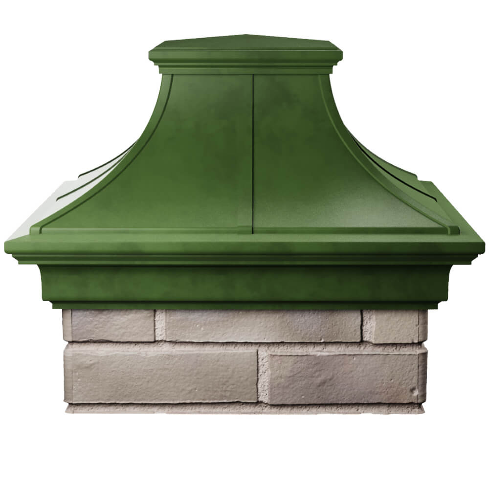 Колпак Zking Монблан Премиум Зеленый на столб 1.5х1.5 кирпича (385х385мм) Тюмень фото