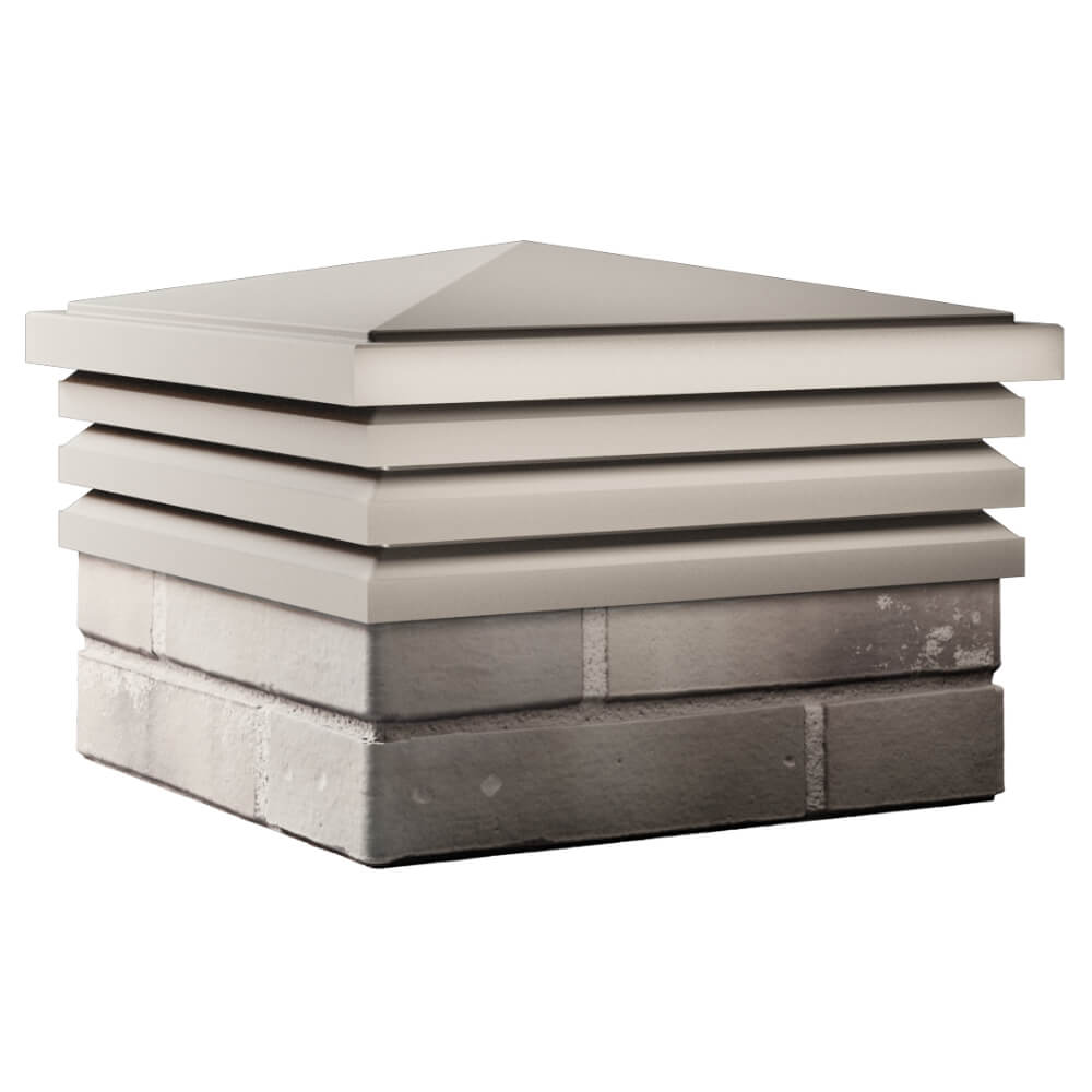 Колпак Zking Бона ХайТек Бежевый на столб 1.5х1.5 кирпича (385х385мм) в Тюмени фото