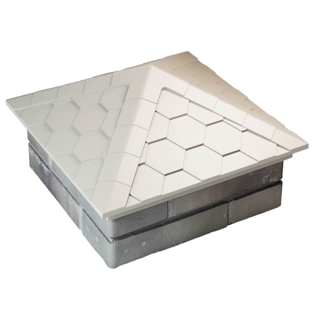 Колпак Zking Эверест Бежевый на столб 1.5х1.5 кирпича (390х390мм) в Тюмени фото