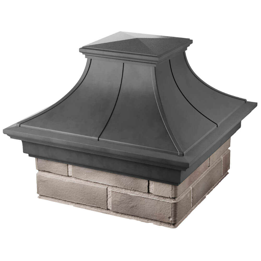 Колпак Zking Монблан Премиум Серый на столб 1.5х1.5 кирпича (385х385мм) в Тюмени фото