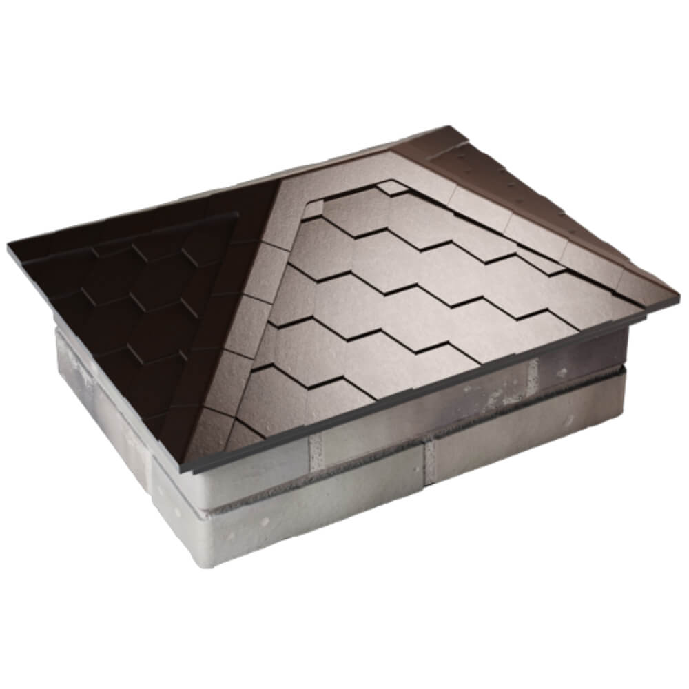 Колпак Zking Эверест Коричневый на столб 2х1.5 кирпича (520х390мм) Тюмень фото