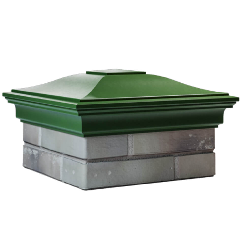 Колпак Zking Монблан Зеленый на столб 1.5х1.5 кирпича (385х385мм) в Тюмени фото