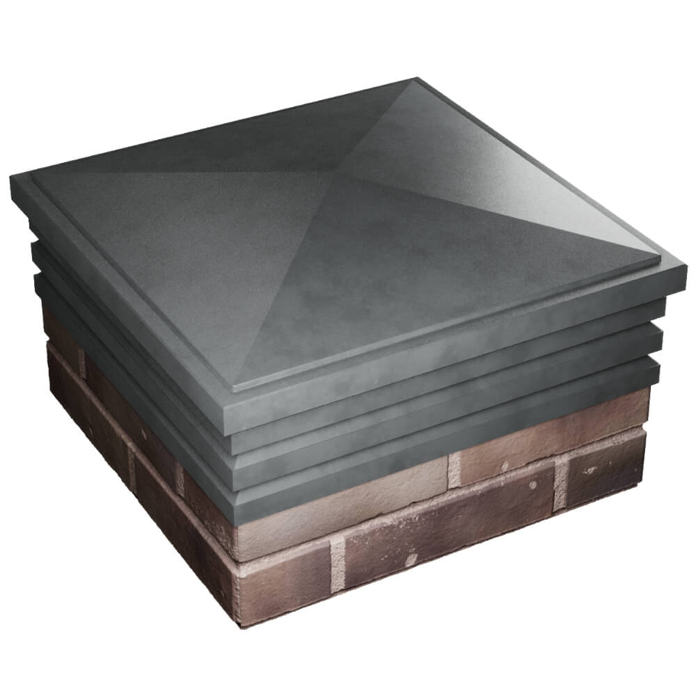 Колпак Zking Бона ХайТек Серый на столб 2х2 кирпича (513х513мм) в Тюмени фото