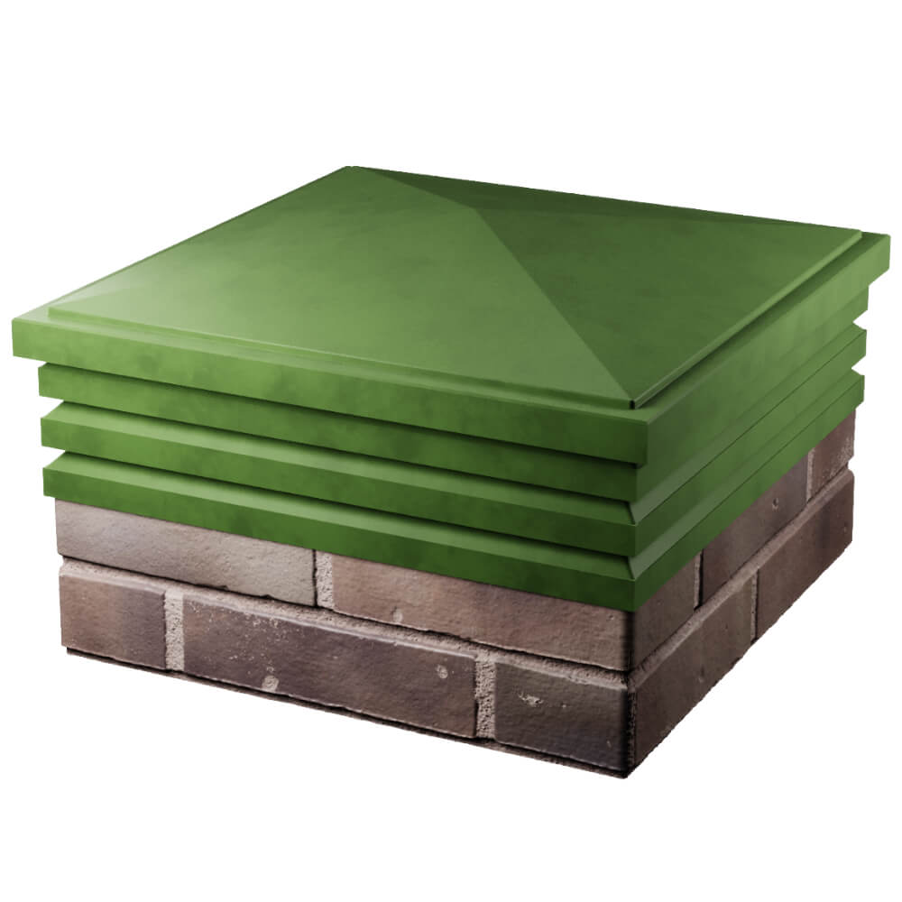 Колпак Zking Бона ХайТек Зеленый на столб 2х2 кирпича (513х513мм) в Тюмени фото