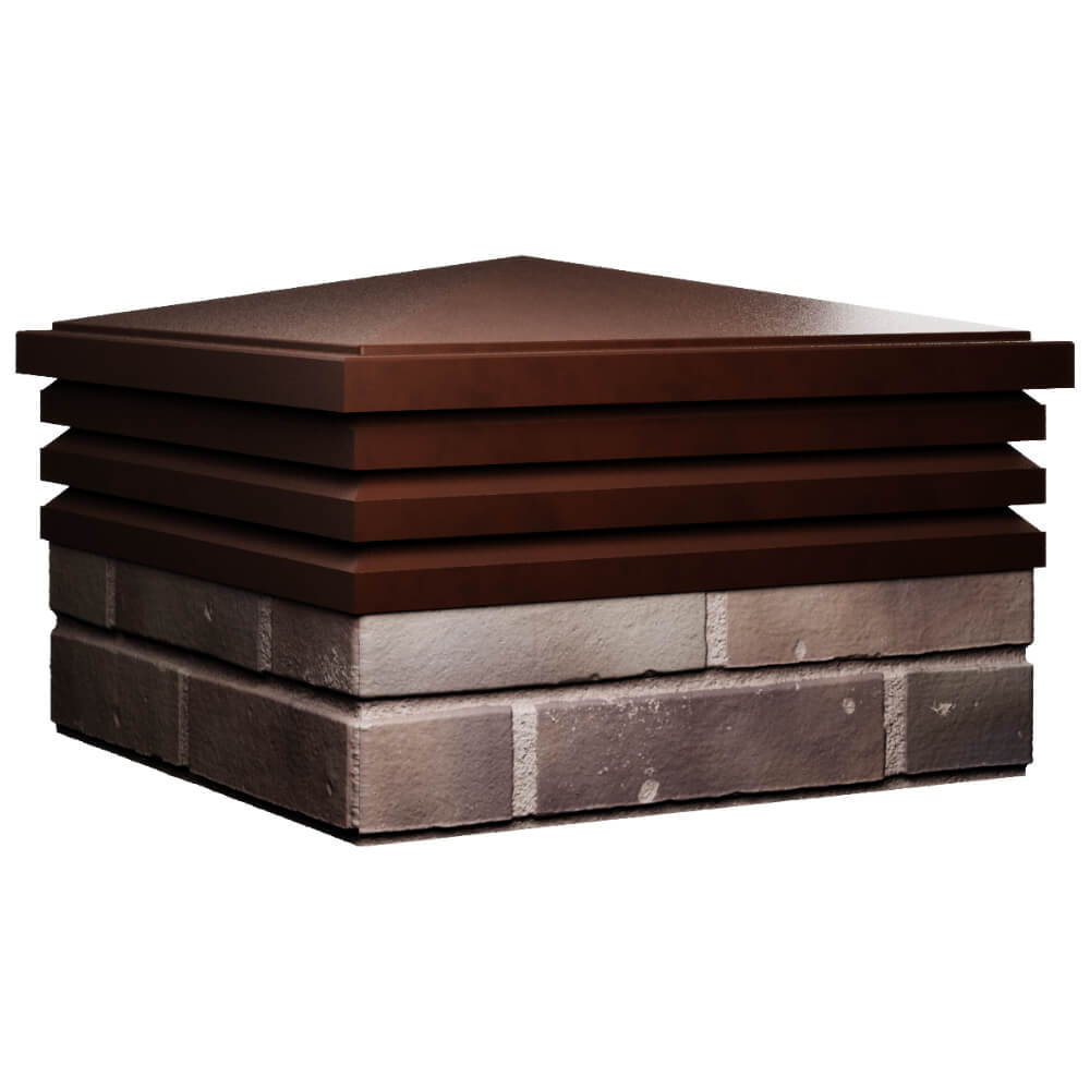 Колпак Zking Бона ХайТек Коричневый на столб 2х2 кирпича (513х513мм) в Тюмени фото