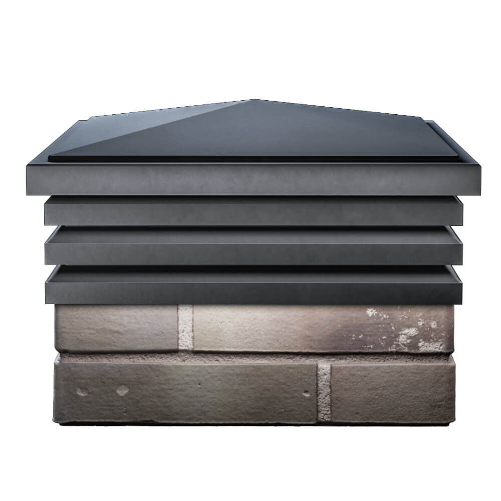 Колпак Zking Бона ХайТек Серый на столб 1.5х1.5 кирпича (385х385мм) Тюмень фото