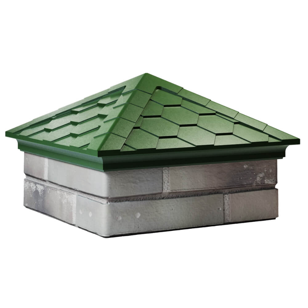 Колпак Zking Эверест Зеленый на столб 1.5х1.5 кирпича (390х390мм) в Тюмени фото