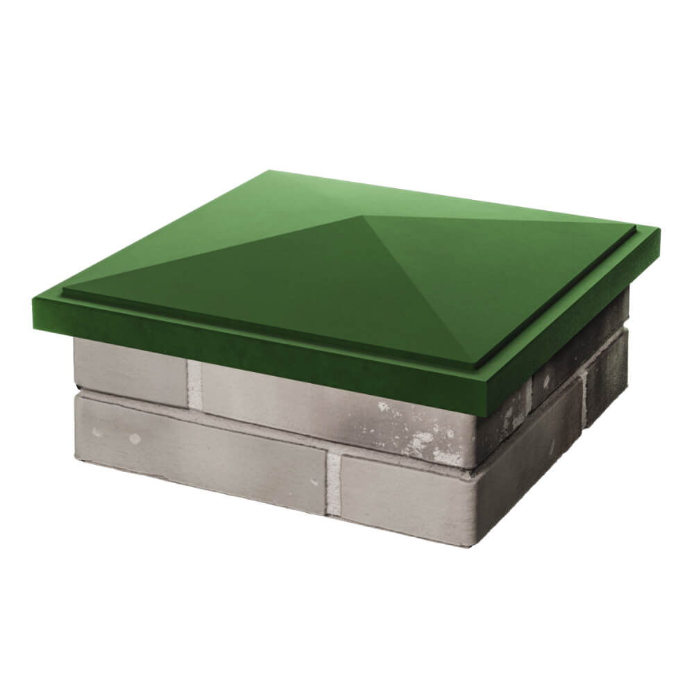 Колпак Zking БонаМоно Зеленый на столб 1.5х1.5 кирпича (385х385, 400х400мм) в Тюмени фото