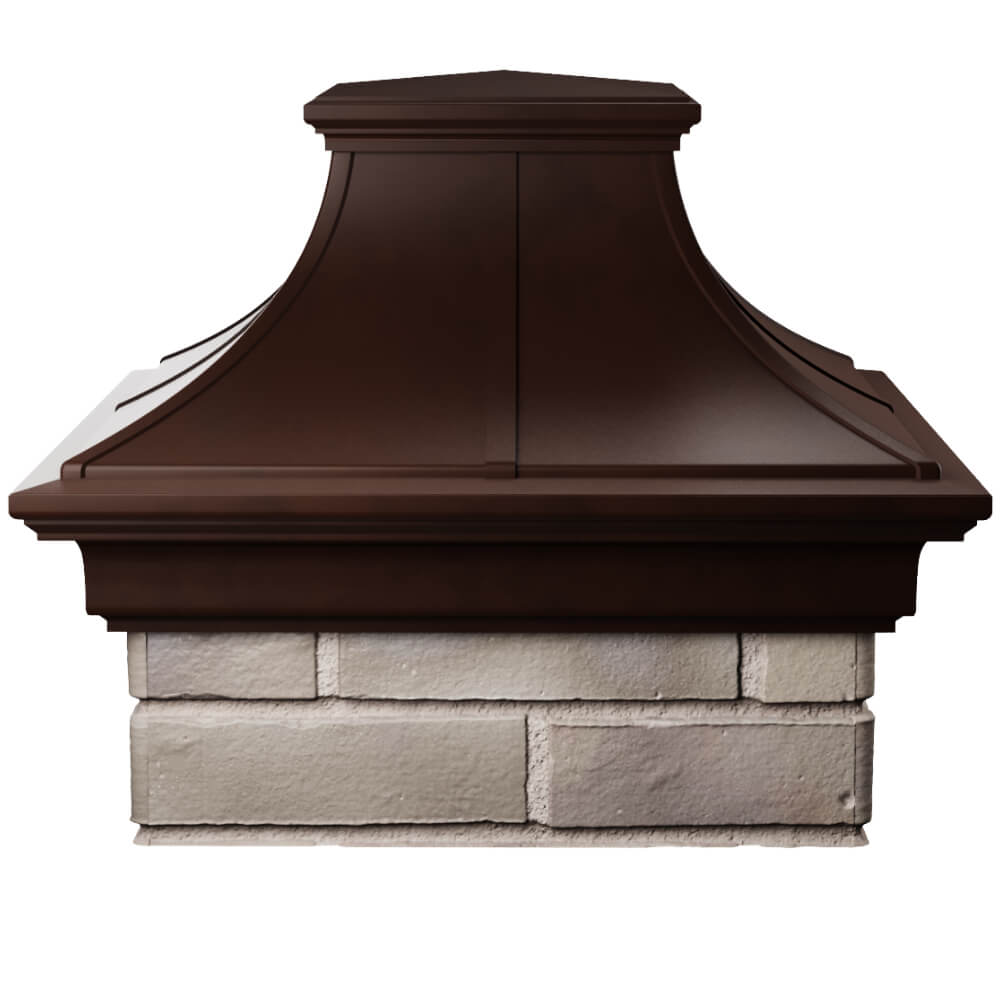 Колпак Zking Монблан Премиум Коричневый на столб 1.5х1.5 кирпича (385х385мм) Тюмень фото