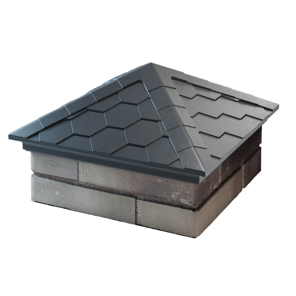 Колпак Zking Эверест Серый на столб 1.5х1.5 кирпича (390х390мм) в Тюмени фото