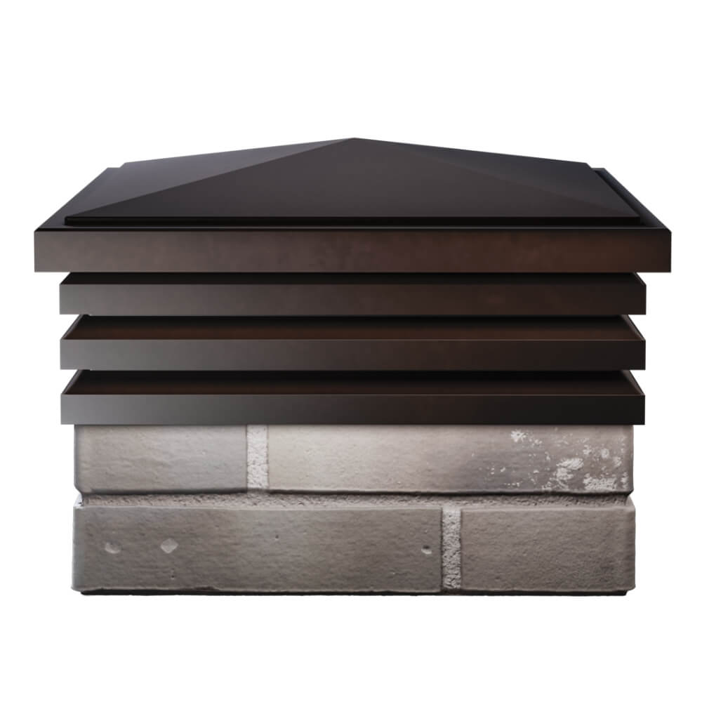 Колпак Zking Бона ХайТек Коричневый на столб 1.5х1.5 кирпича (385х385мм) Тюмень фото