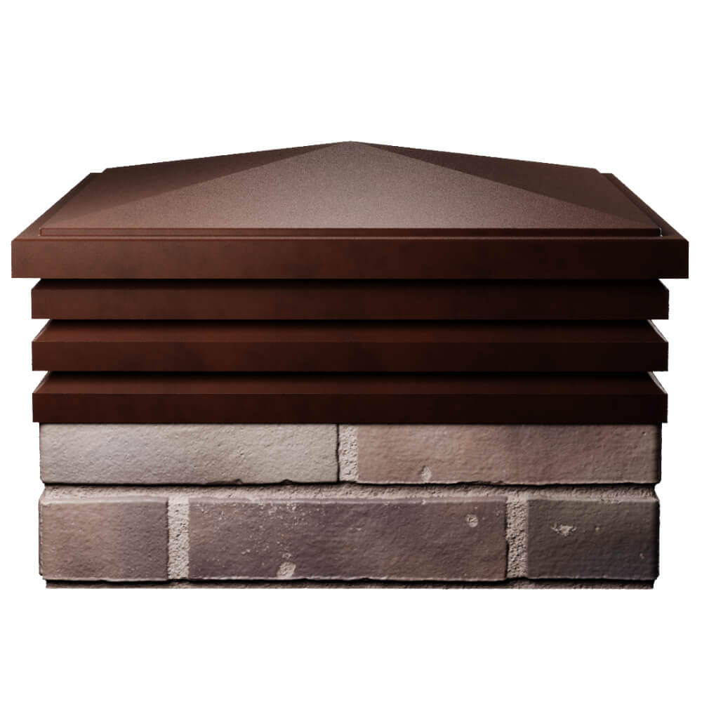 Колпак Zking Бона ХайТек Коричневый на столб 2х2 кирпича (513х513мм) Тюмень фото