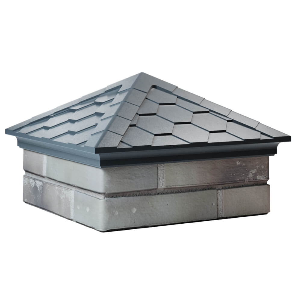 Колпак Zking Эверест Серый на столб 1.5х1.5 кирпича (390х390мм) в Тюмени фото