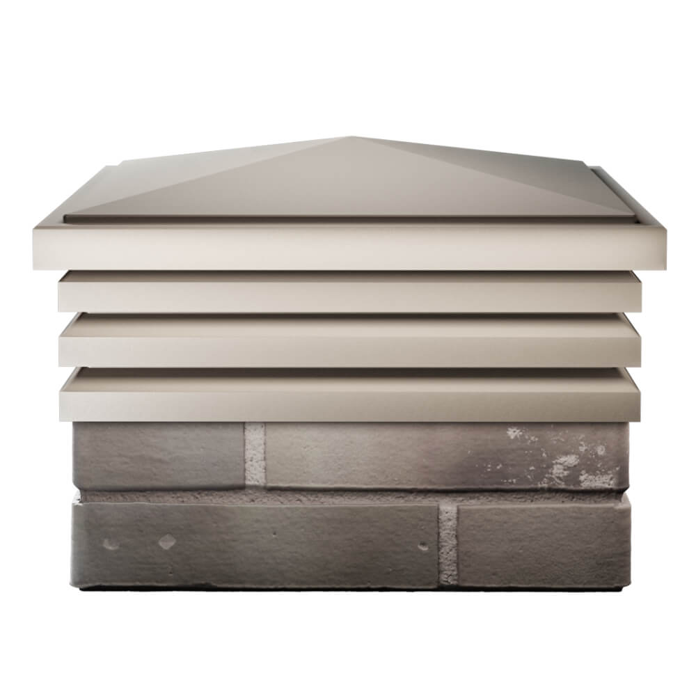 Колпак Zking Бона ХайТек Бежевый на столб 1.5х1.5 кирпича (385х385мм) Тюмень фото