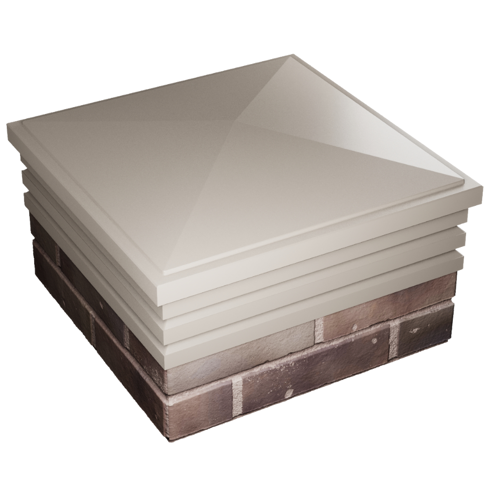 Колпак Zking Бона ХайТек Бежевый на столб 2х2 кирпича (513х513мм) в Тюмени фото