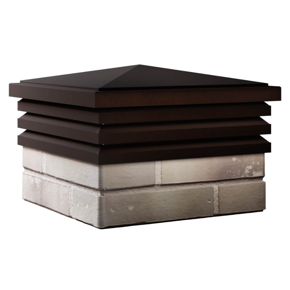 Колпак Zking Бона ХайТек Коричневый на столб 1.5х1.5 кирпича (385х385мм) в Тюмени фото