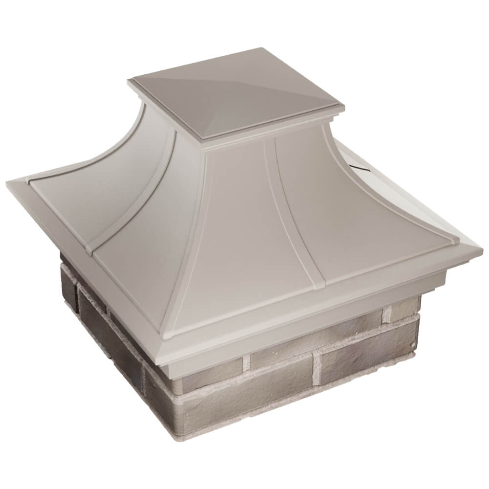 Колпак Zking Монблан Премиум Бежевый на столб 1.5х1.5 кирпича (385х385мм) в Тюмени фото