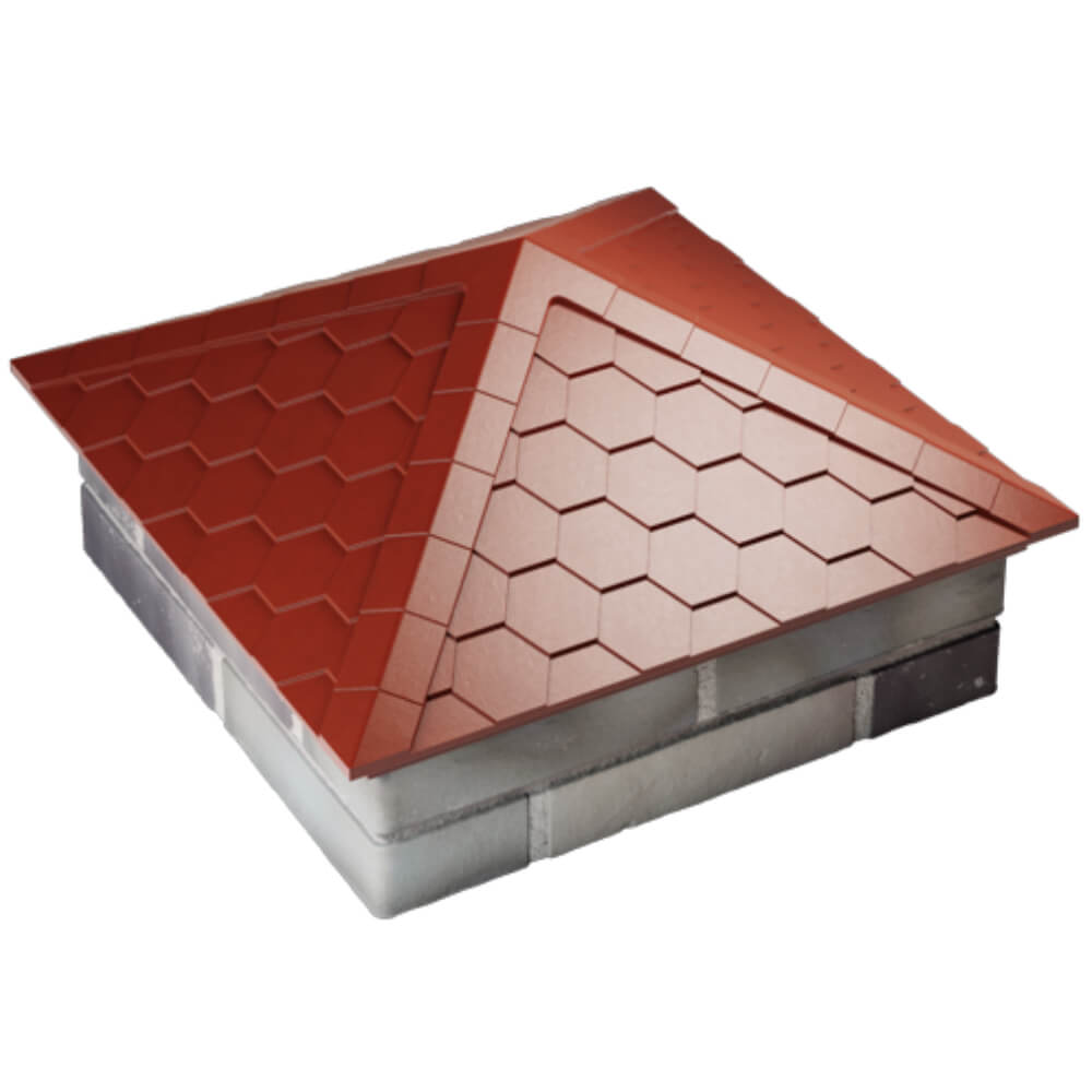 Колпак Zking Эверест Красный на столб 2х2 кирпича (535х535мм) Тюмень фото